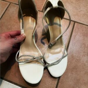 Elegant Cream Strappy Women's Heels